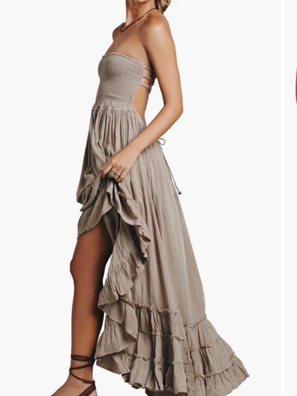 Free People Extratropical Maxi Dress in Taupe - Picture 10 of 11